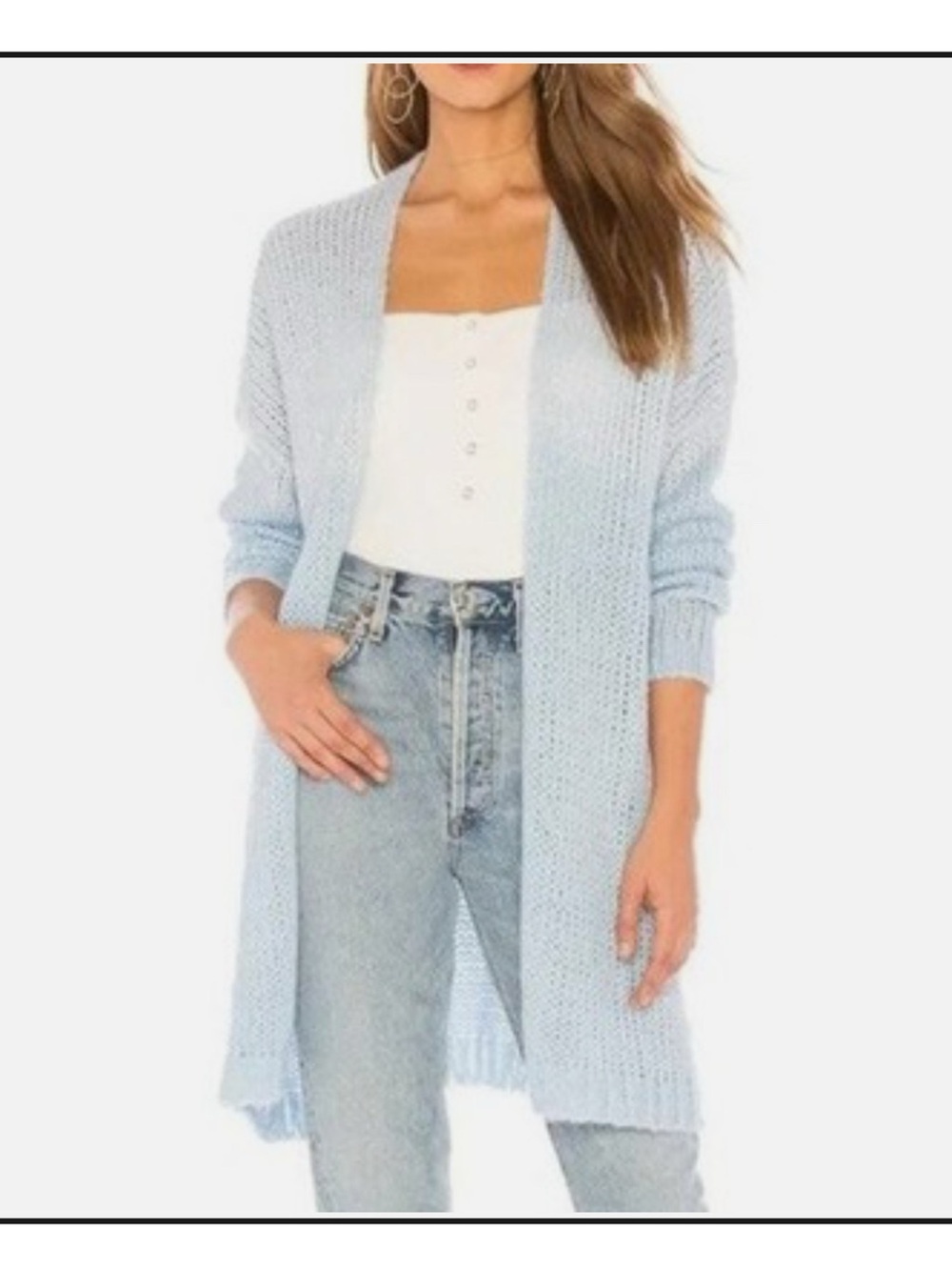Like new ! Tularosa Pale Blue Payson Open-Front Knit Cardigan XS